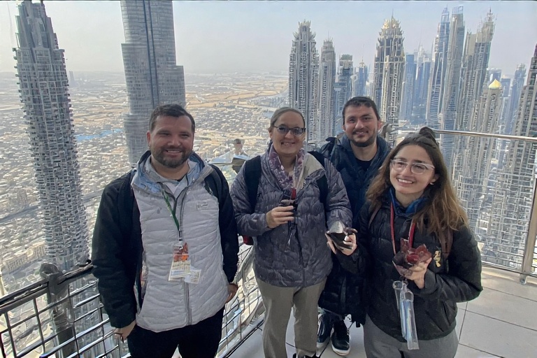 Visitors enjoying panoramic views during Dubai city tour